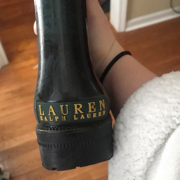 Ralph Lauren Green Plaid Rain boots - Picture 3 of 4